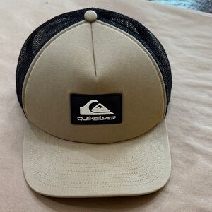 Quiksilver Beige and Black Trucker Cap